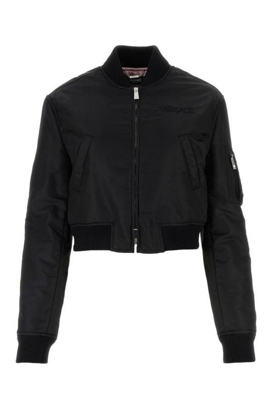 VERSACE | Black nylon bomber jacket