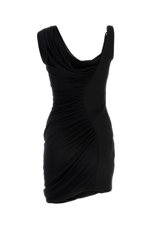 VERSACE | Black crepe and jersey Medusa '95 mini dress