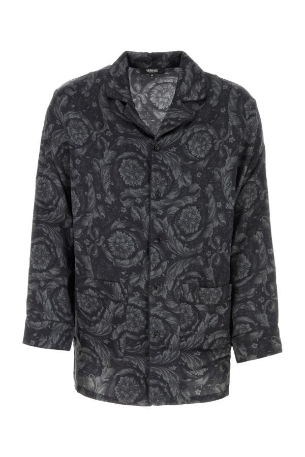 VERSACE | Printed satin pyjama shirt