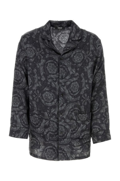 VERSACE | Printed satin pyjama shirt