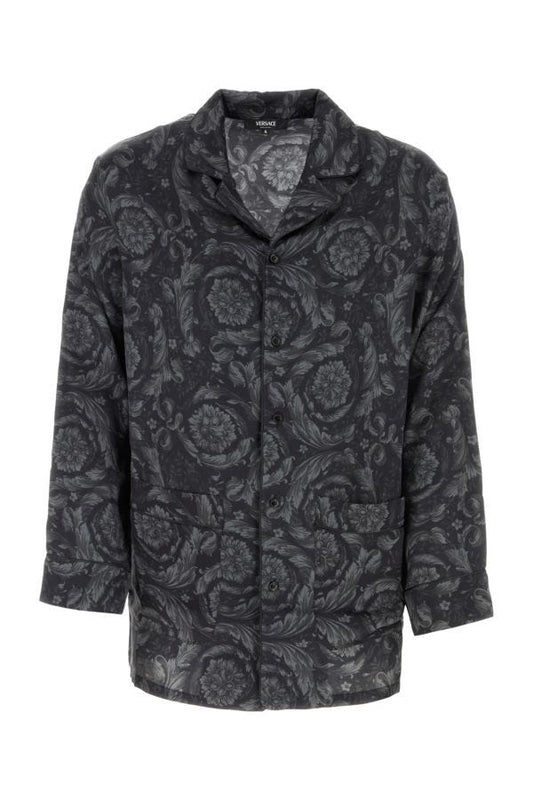VERSACE | Printed satin pyjama shirt