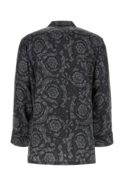 VERSACE | Printed satin pyjama shirt