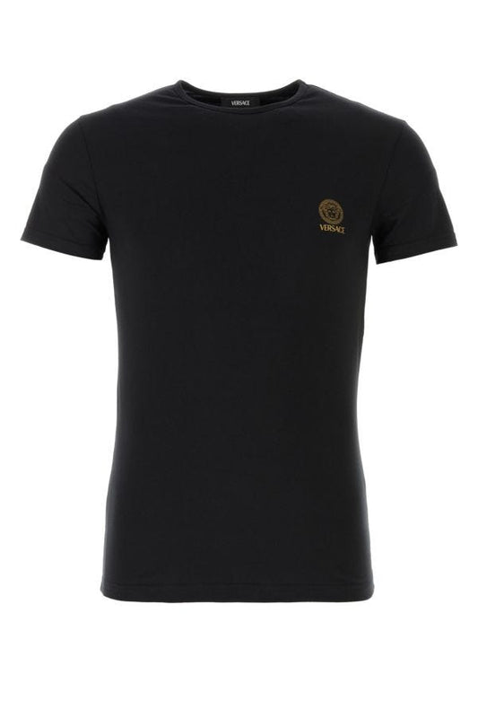 VERSACE | Black stretch cotton t-shirt