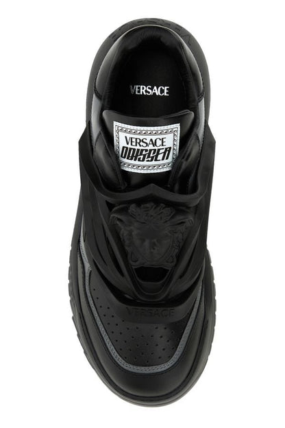 VERSACE | Two-tones leather Odissea slip ons