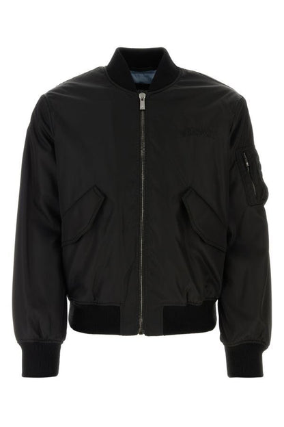 VERSACE | Black nylon padded bomber jacket