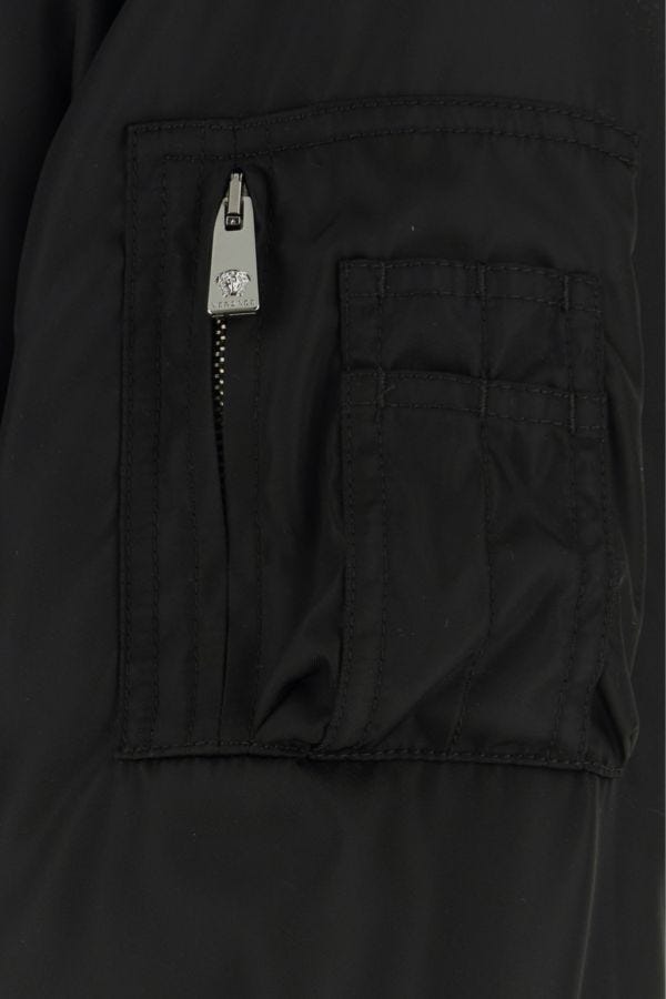 VERSACE | Black nylon padded bomber jacket