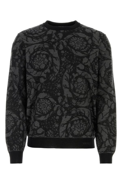 VERSACE | Embroidered wool blend sweater