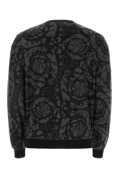 VERSACE | Embroidered wool blend sweater