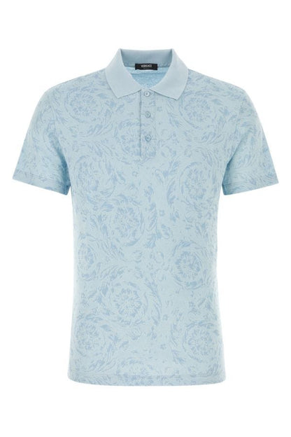 VERSACE | Printed piquet polo shirt