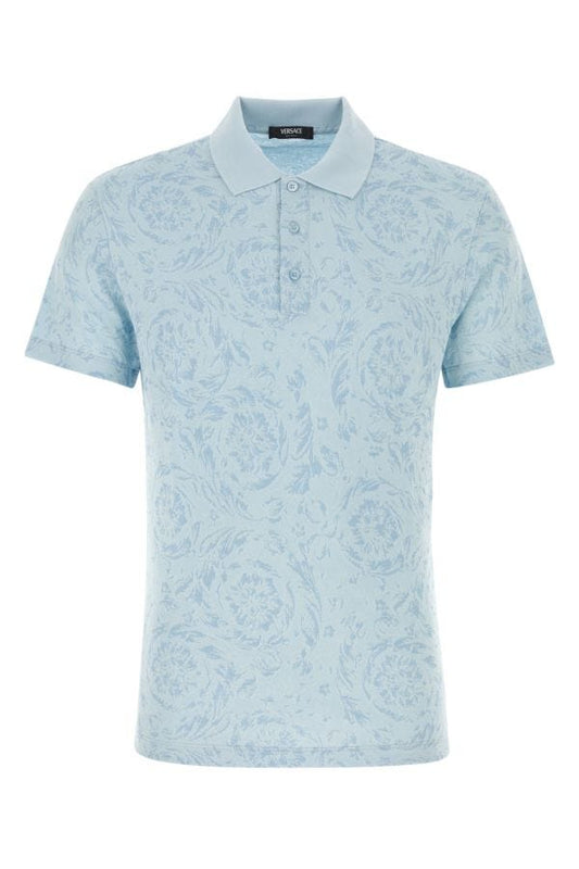 VERSACE | Printed piquet polo shirt
