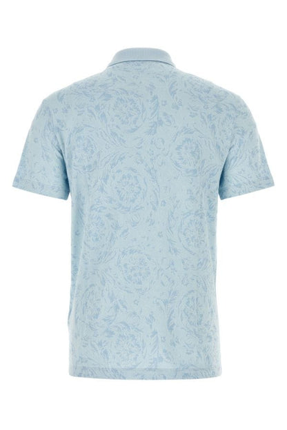 VERSACE | Printed piquet polo shirt