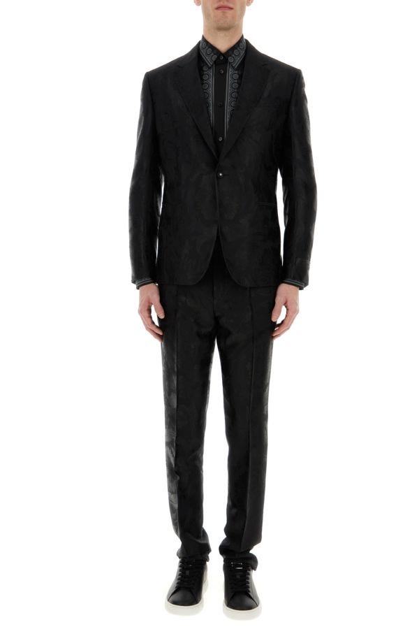 VERSACE | Black jacquard pant