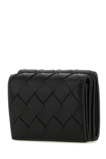 BOTTEGA VENETA | Black leather Tiny Intrecciato wallet