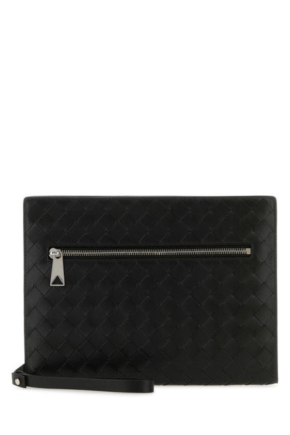 BOTTEGA VENETA | Black leather small Intrecciato document case