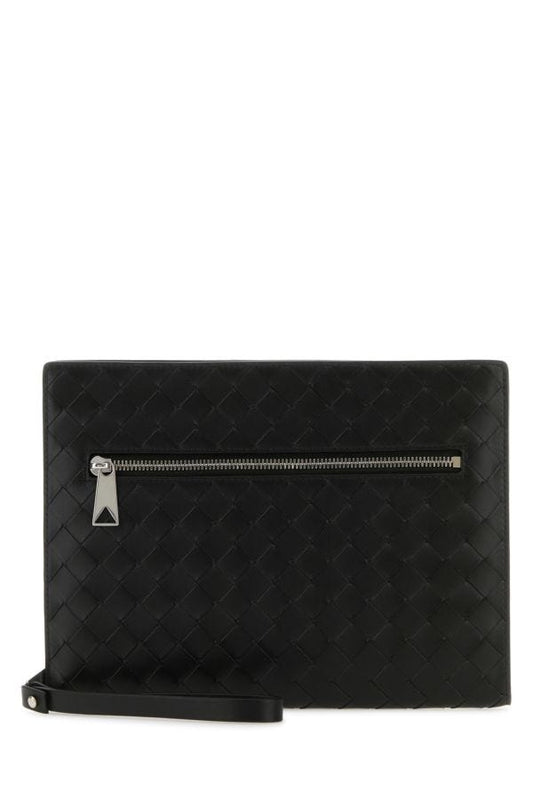BOTTEGA VENETA | Black leather small Intrecciato document case