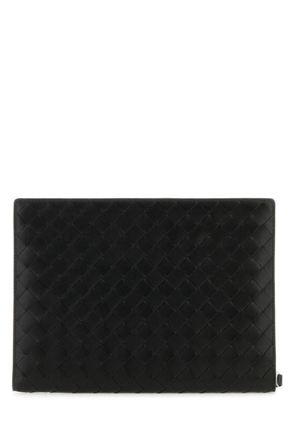 BOTTEGA VENETA | Black leather small Intrecciato document case