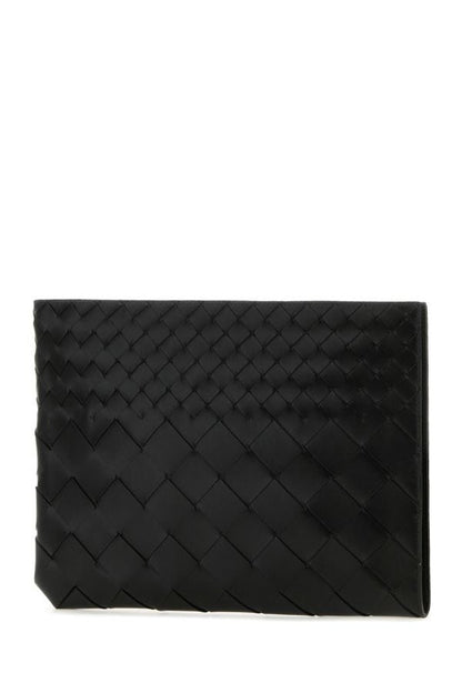 BOTTEGA VENETA | Black leather Intrecciato pouch