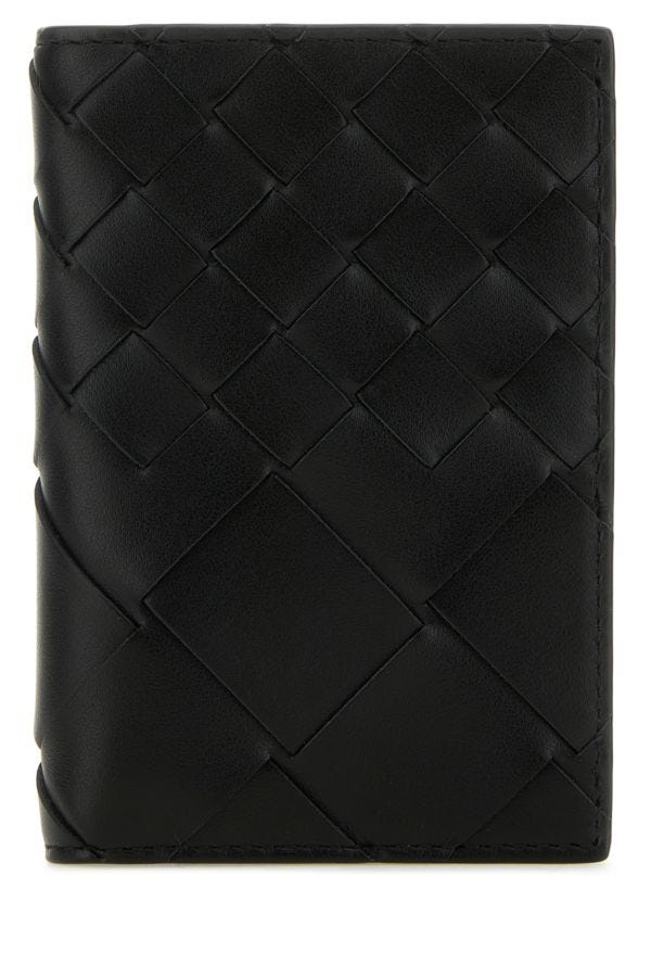 BOTTEGA VENETA | Black leather Intrecciato card holder