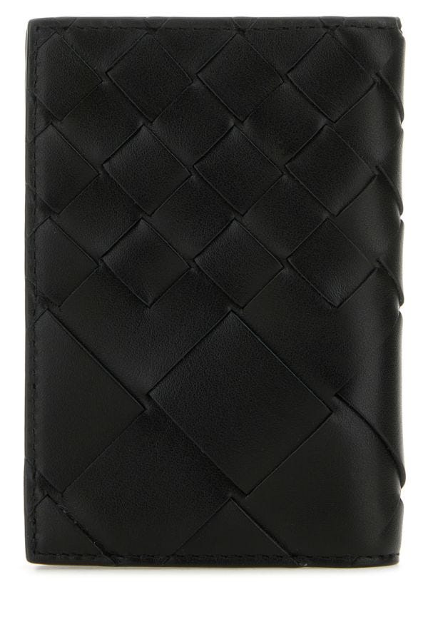 BOTTEGA VENETA | Black leather Intrecciato card holder