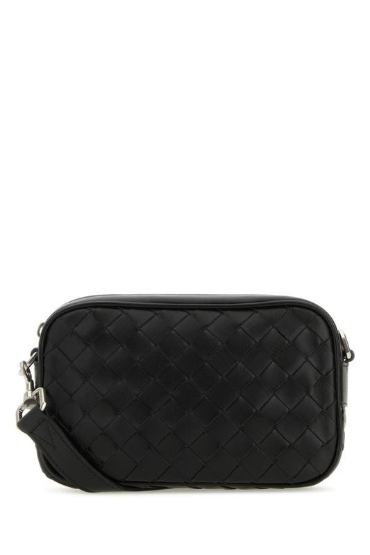 BOTTEGA VENETA | Black leather Intrecciato Mini crossbody bag