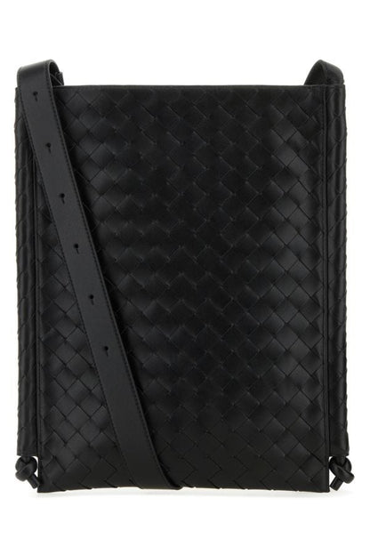 BOTTEGA VENETA | Black leather Flat Loops crossbody bag