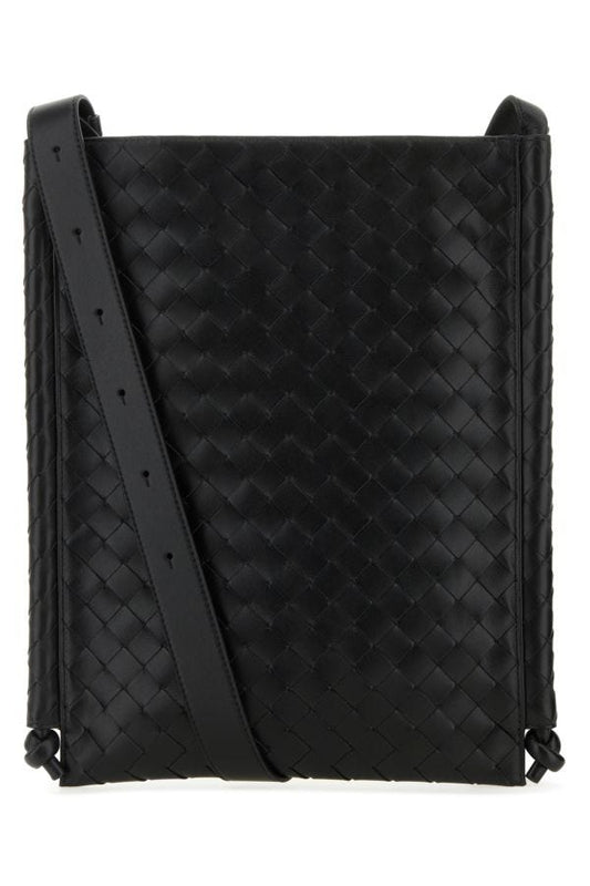 BOTTEGA VENETA | Black leather Flat Loops crossbody bag
