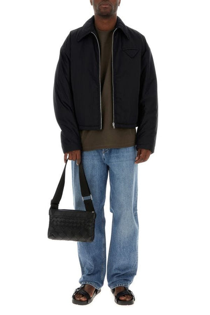 BOTTEGA VENETA | Black leather Duo Intrecciato crossbody bag