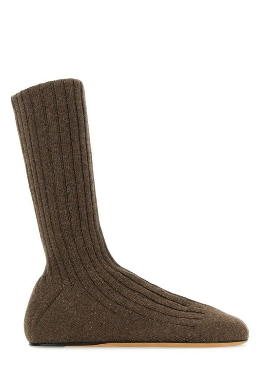 BOTTEGA VENETA | Brown wool blend Domenica ankle boots