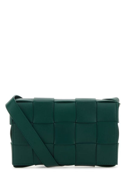 BOTTEGA VENETA | Bottle green nappa leather Cassette crossbody bag
