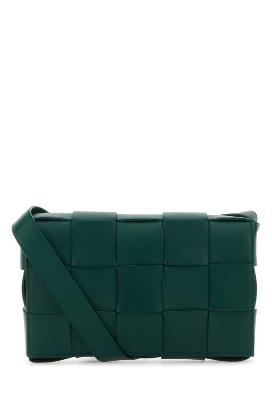 BOTTEGA VENETA | Bottle green nappa leather Cassette crossbody bag