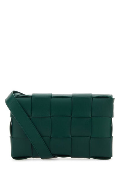 BOTTEGA VENETA | Bottle green nappa leather Cassette crossbody bag