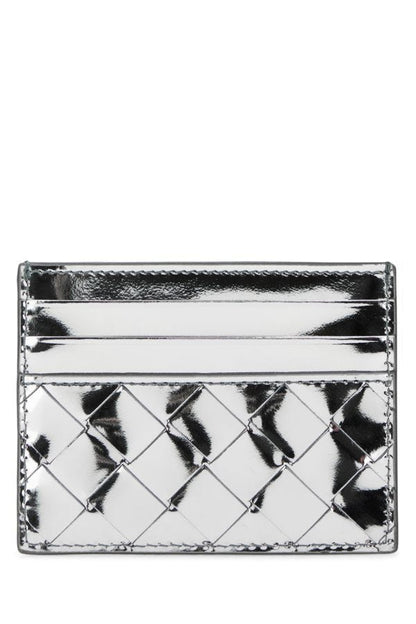 BOTTEGA VENETA | Silver leather card holder