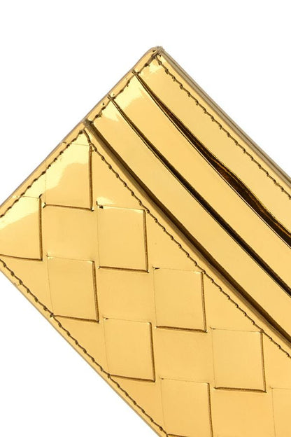 BOTTEGA VENETA | Gold leather card holder