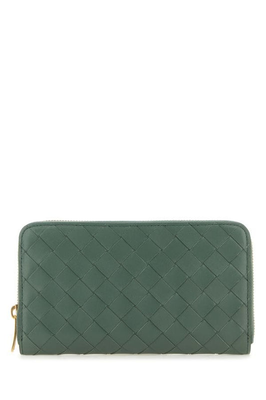 BOTTEGA VENETA | Sage green nappa leather Intrecciato wallet