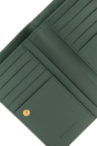 BOTTEGA VENETA | Sage green nappa leather medium Intrecciato wallet