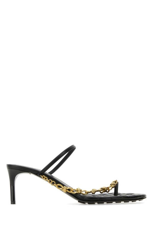 BOTTEGA VENETA | Black nappa leather Leaf sandals