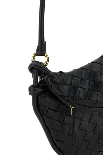 BOTTEGA VENETA | Black leather small Gemelli shoulder bag