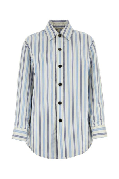 BOTTEGA VENETA | Embroidered silk oversize padded shirt