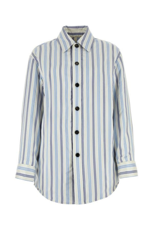 BOTTEGA VENETA | Embroidered silk oversize padded shirt