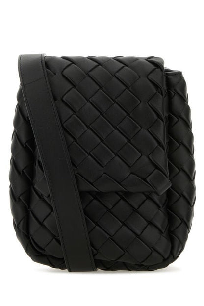 BOTTEGA VENETA | Black leather mini Vertical Cobble crossbody bag