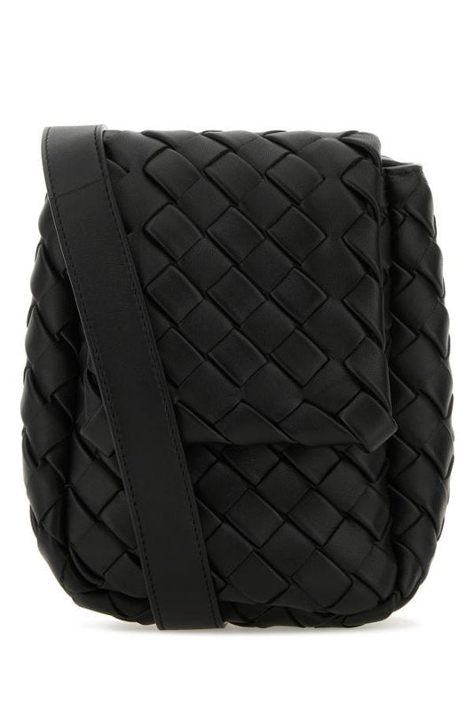BOTTEGA VENETA | Black leather mini Vertical Cobble crossbody bag
