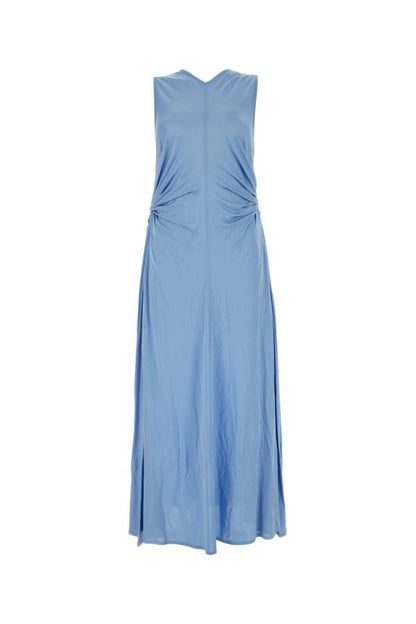 BOTTEGA VENETA | Light blue jersey long dress