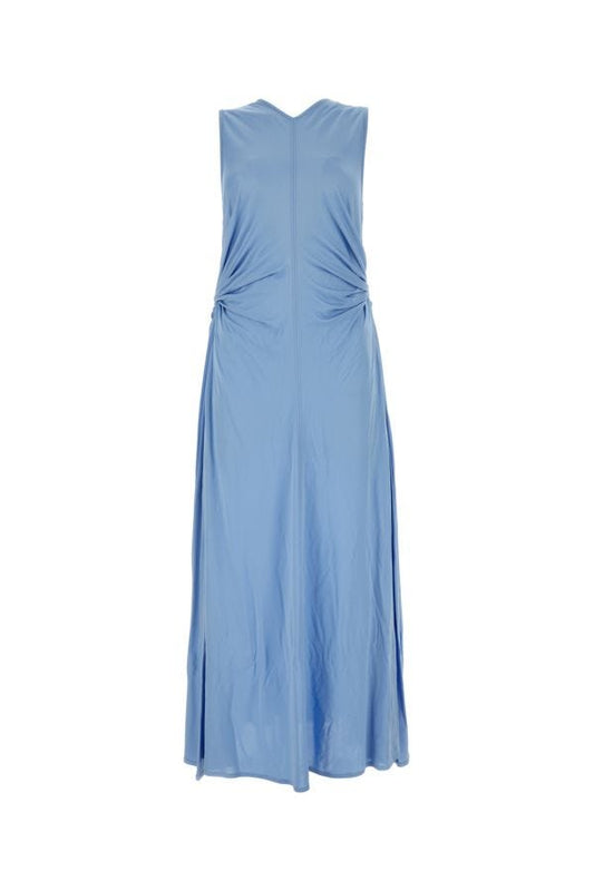 BOTTEGA VENETA | Light blue jersey long dress