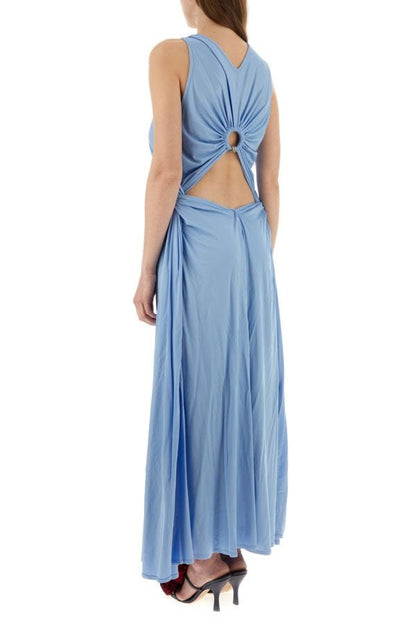 BOTTEGA VENETA | Light blue jersey long dress