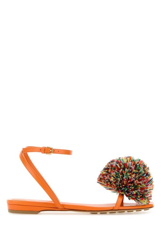 BOTTEGA VENETA | Orange leather Adam sandals