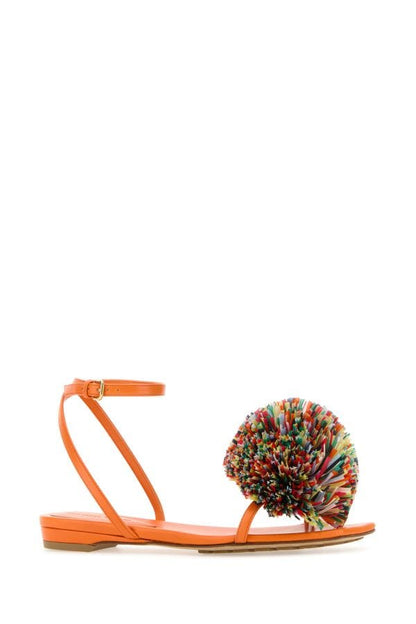 BOTTEGA VENETA | Orange leather Adam sandals
