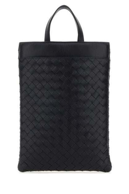 BOTTEGA VENETA | Midnight blue leather Intrecciato laptop case