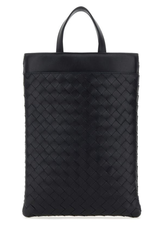 BOTTEGA VENETA | Midnight blue leather Intrecciato laptop case