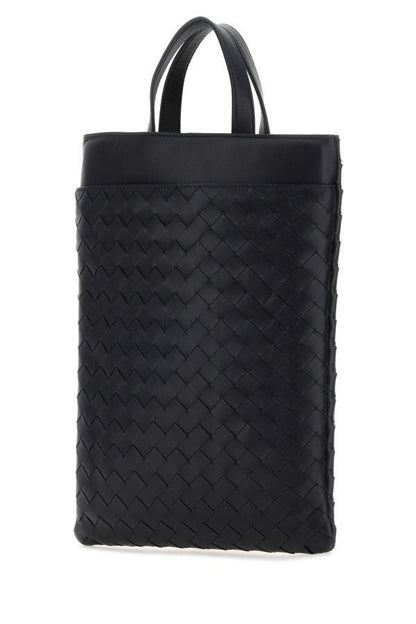 BOTTEGA VENETA | Midnight blue leather Intrecciato laptop case