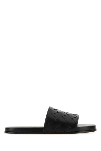 BOTTEGA VENETA | Black nappa leather Sunday slippers